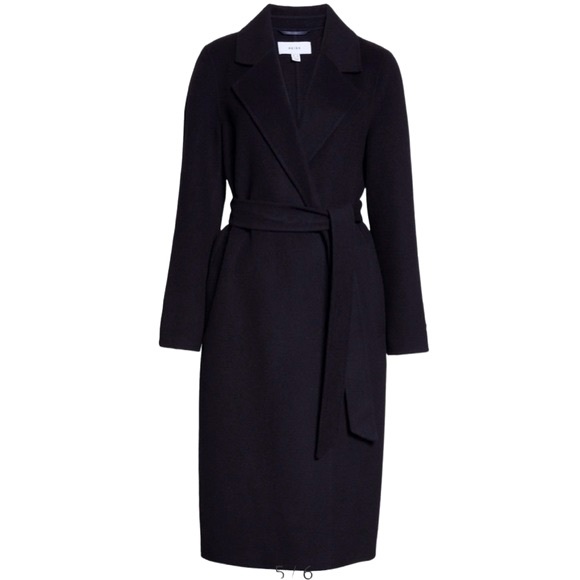 NWT Reiss Navy Brooks Belted Wool Blend Coat -Sz 10 - Picture 4 of 12